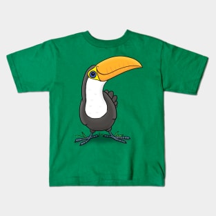 Cute baby toucan tropical bird cartoon Kids T-Shirt